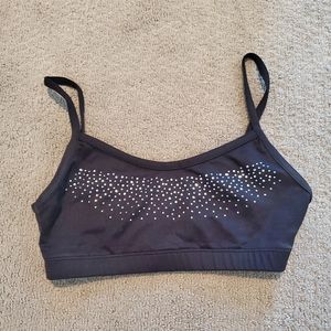 Black Sparkly Sports Bra